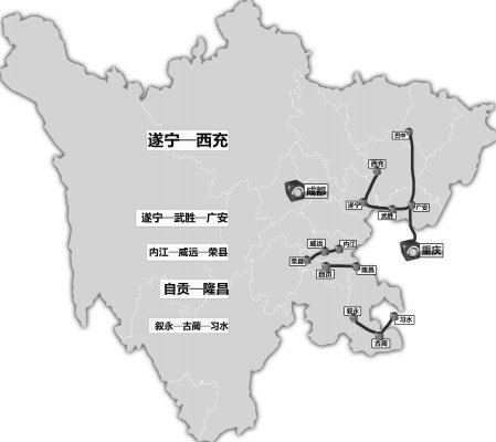 经沿滩区,富顺县止于内江市隆昌境内,连接成渝高速公路.图片