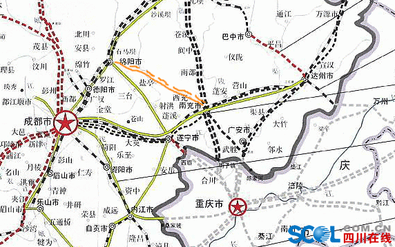 转:你支持绵南铁路走盐亭过西充方向吗?