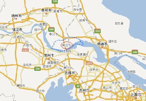 117646217346191px]靖江地图:靠近无锡 下游为南通,上海;江对岸是江阴