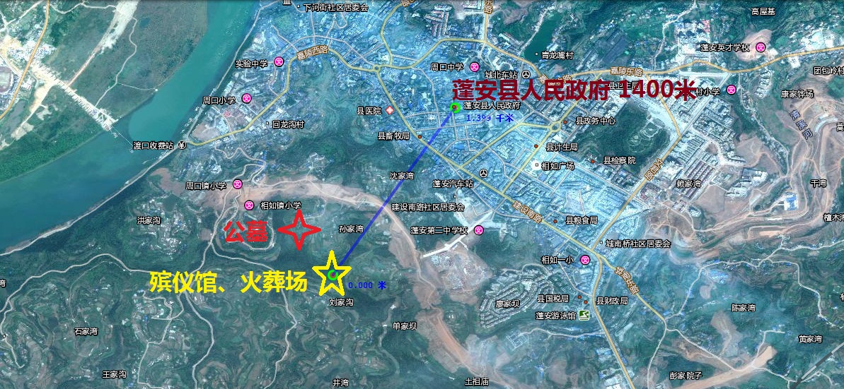 这个规划的罐子坝火葬场离蓬安县城究竟有多近,让论坛网友蓬安人,桑梓