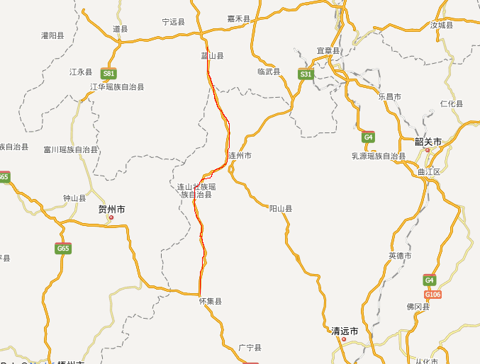 春节从广东自驾回乡的乡友进来,百度地图二广