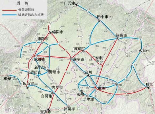 发改委批复成渝地区城际铁路规划(有图),汉巴南铁路过