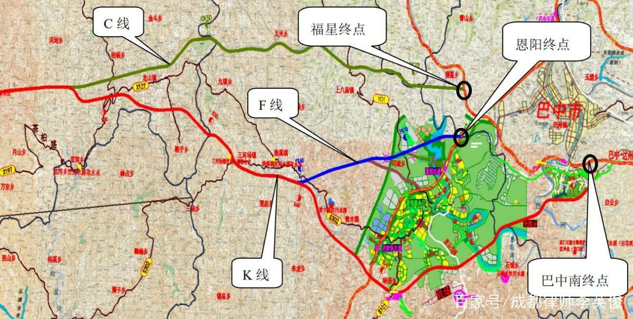 苍溪至巴中高速公路推荐线路互通立交及收费站设置情况