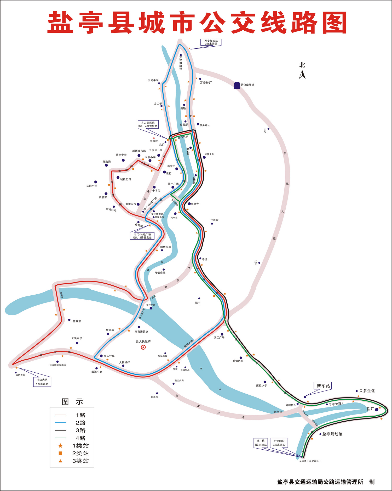 盐城公交车路线图图片