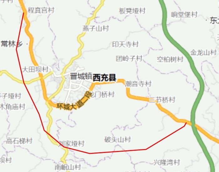 西充县城市地图图片