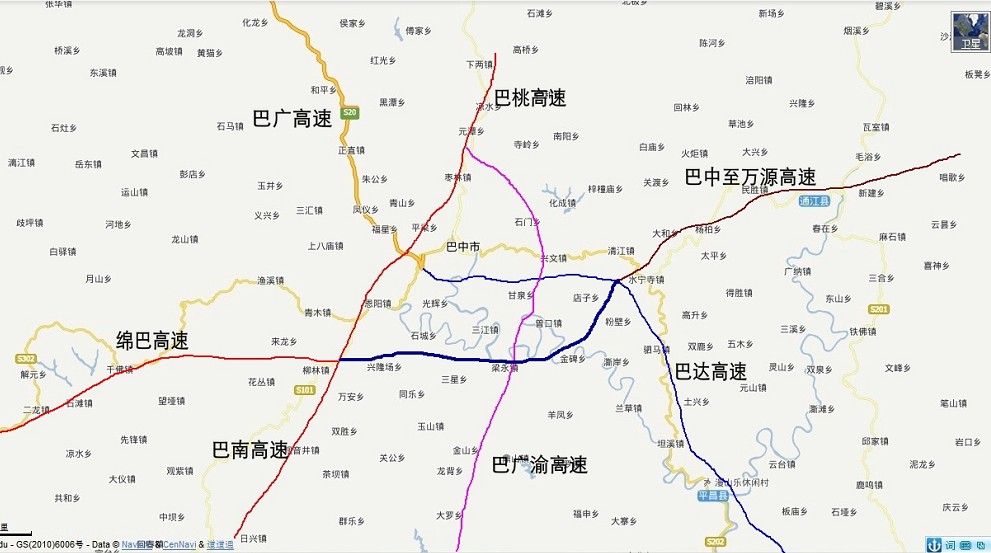 绵万高速公路线路图图片