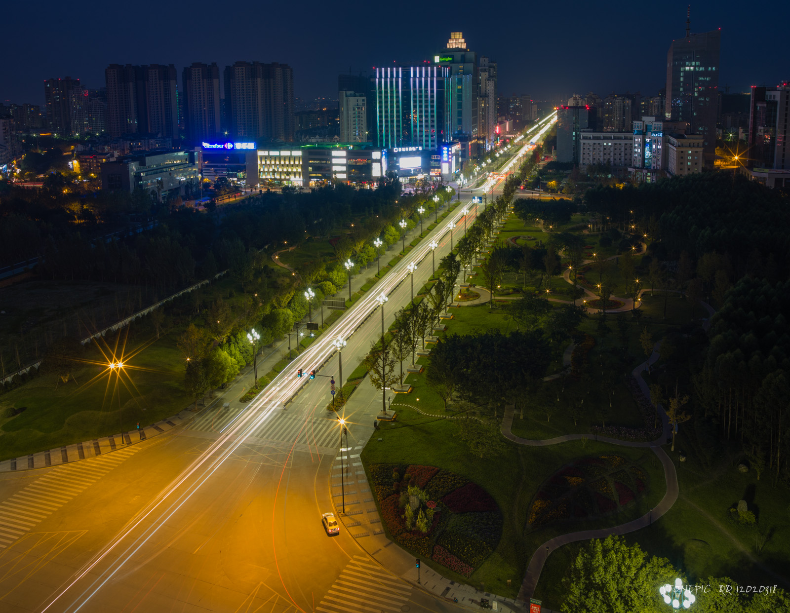 成都夜景新都区图片