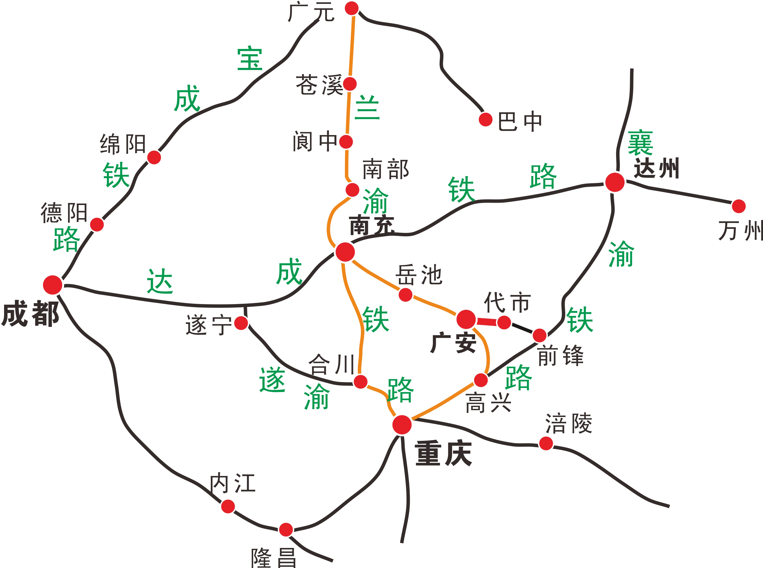 新规划兰渝高铁走向350图片