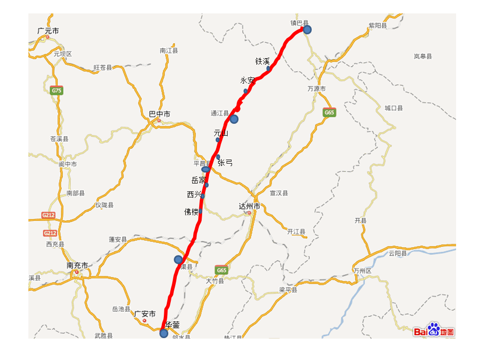 四川镇广高速路线图图片