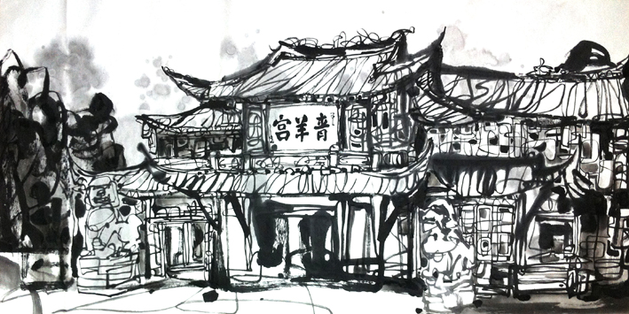 如果我在成都等你,会陪你去青羊宫,如昔日尹喜赴约青羊肆,寻觅"大音希