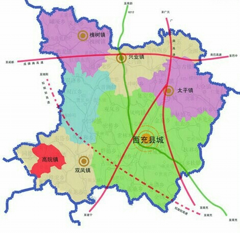 西充县城市地图图片