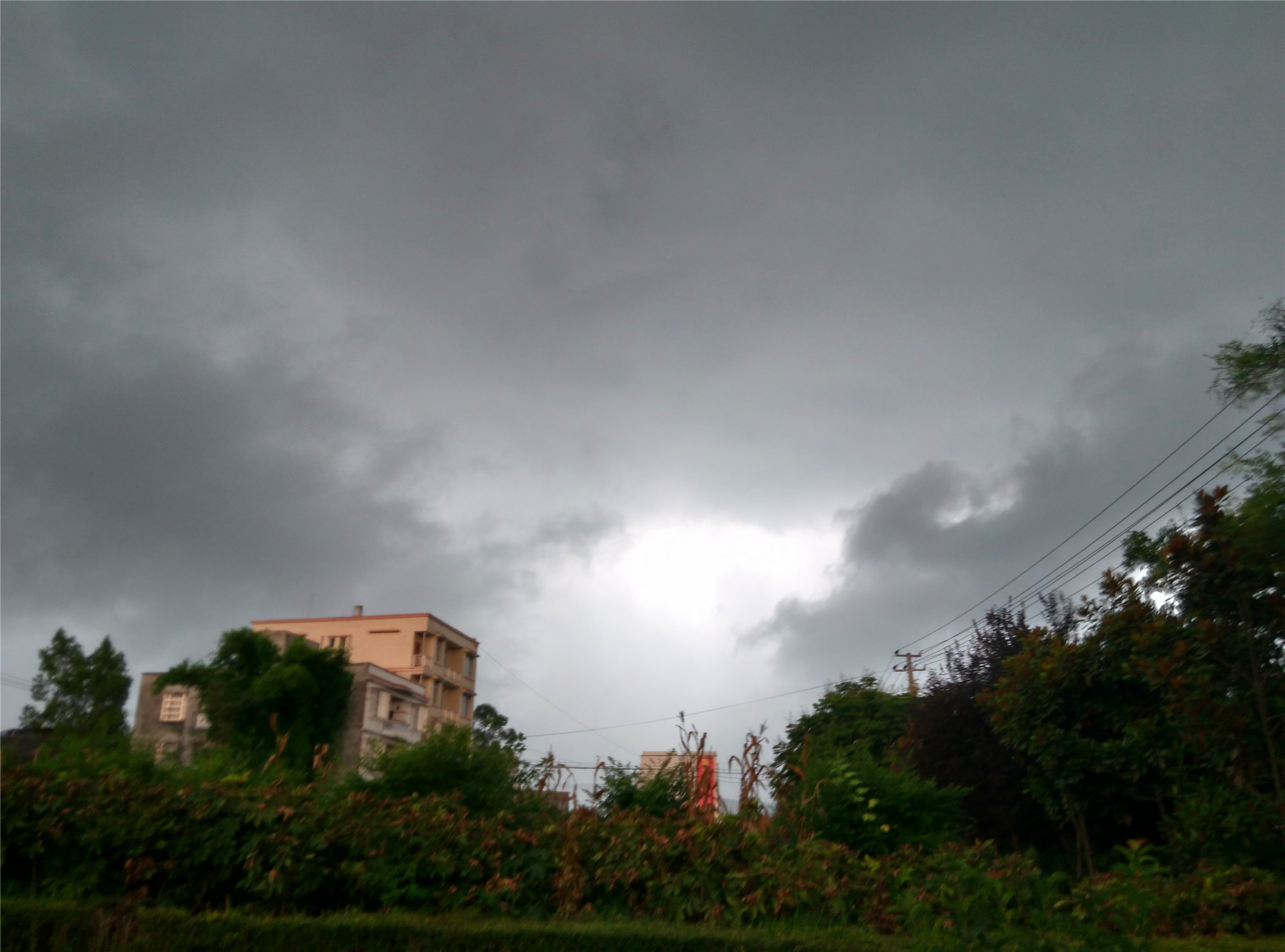 八月白云过后——蓬安乌云压顶————把黑娃吓倒了——世界末日?