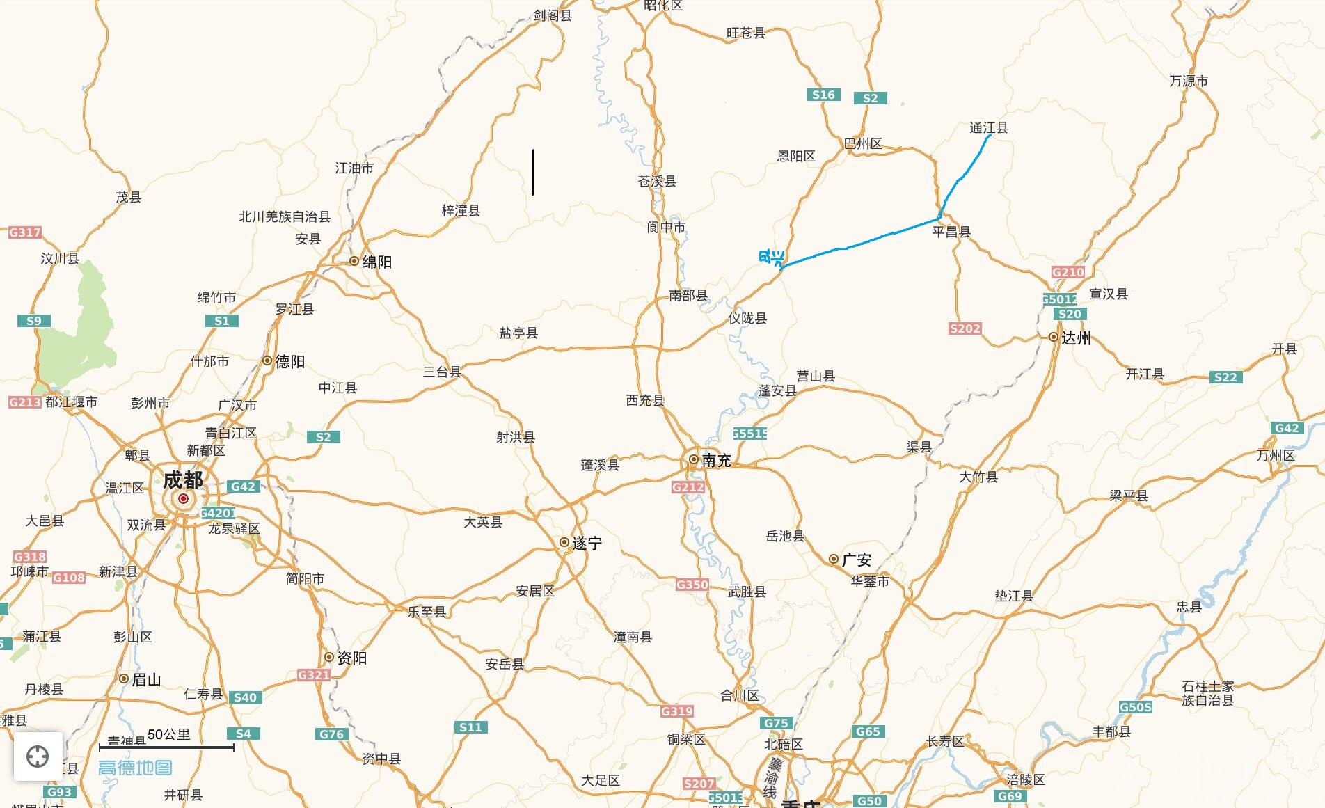国家应将通江经平昌到仪陇的高速公路纳入国家十三五规划