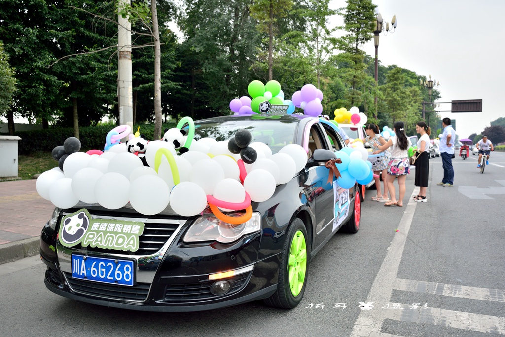 看各種賣盟熊貓寶寶花車——2016都江堰熊貓創意花車大巡遊