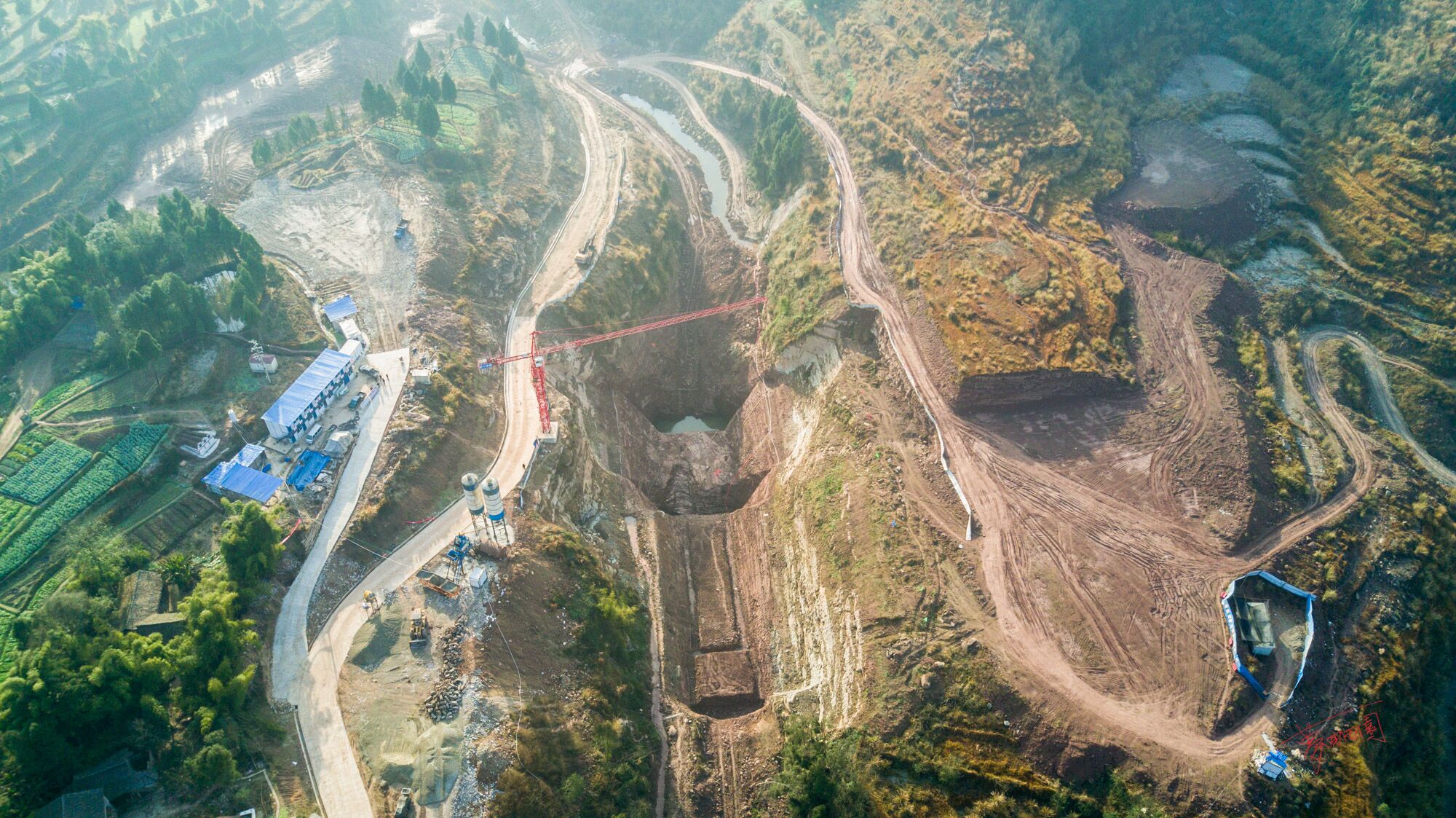 去看营山在建的水利工程