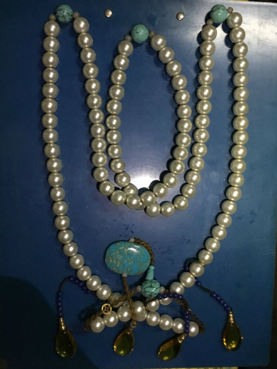 清三品大员标配朝珠/老东海珍珠美品罕见/该盘朝珠108粒背云佛头纪捻