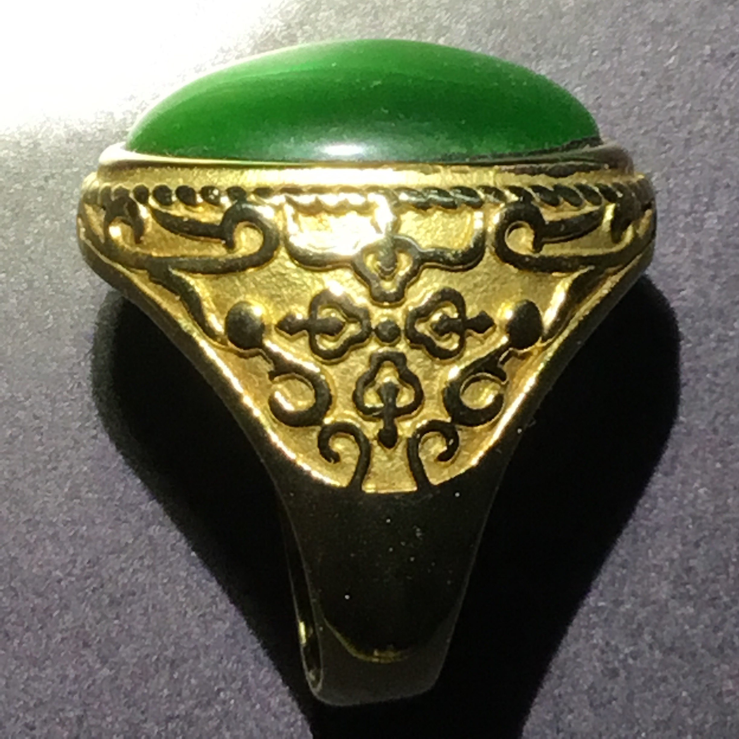 清绿猫眼宝石大戒子美品罕见