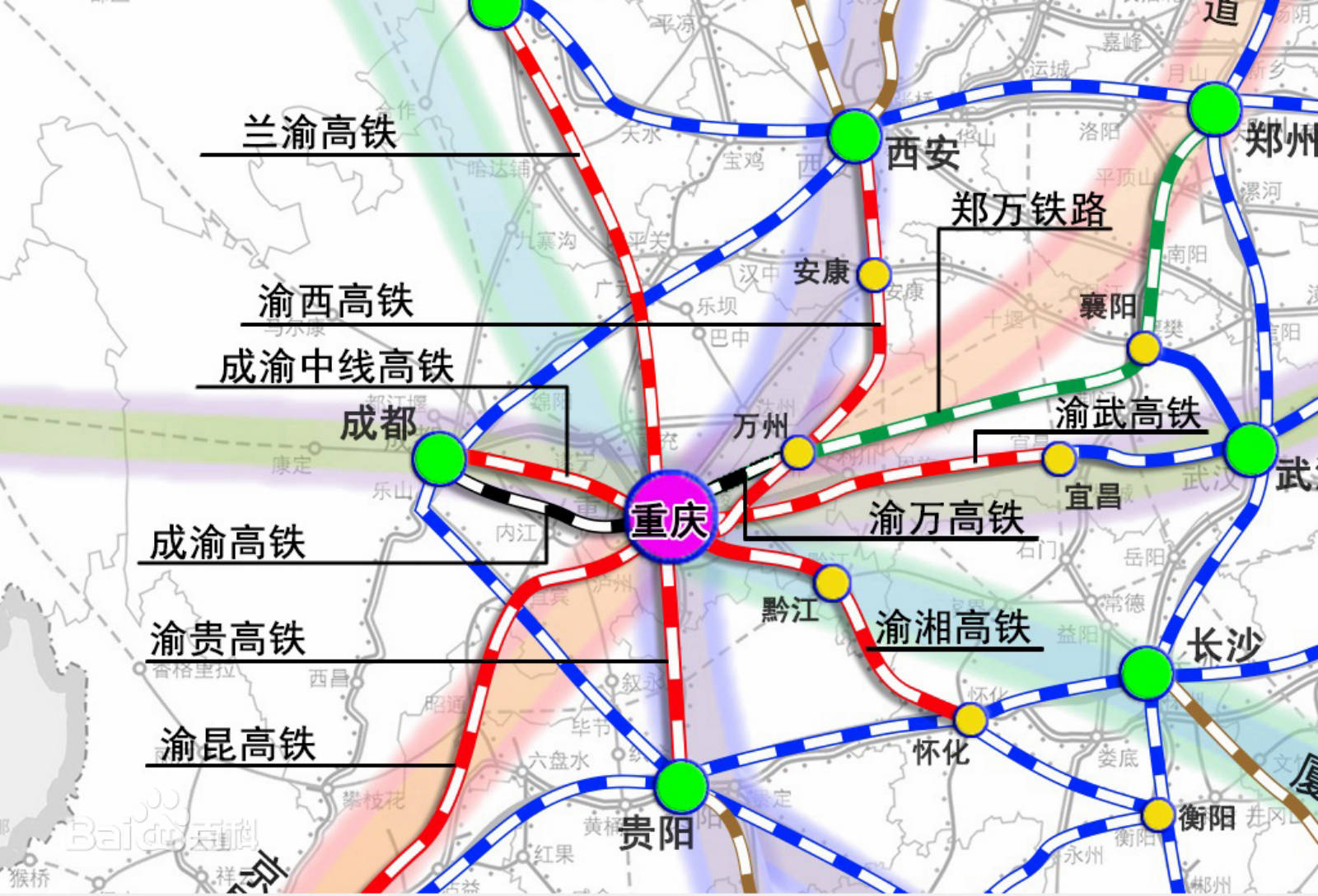 中长期高速铁路网规划图片