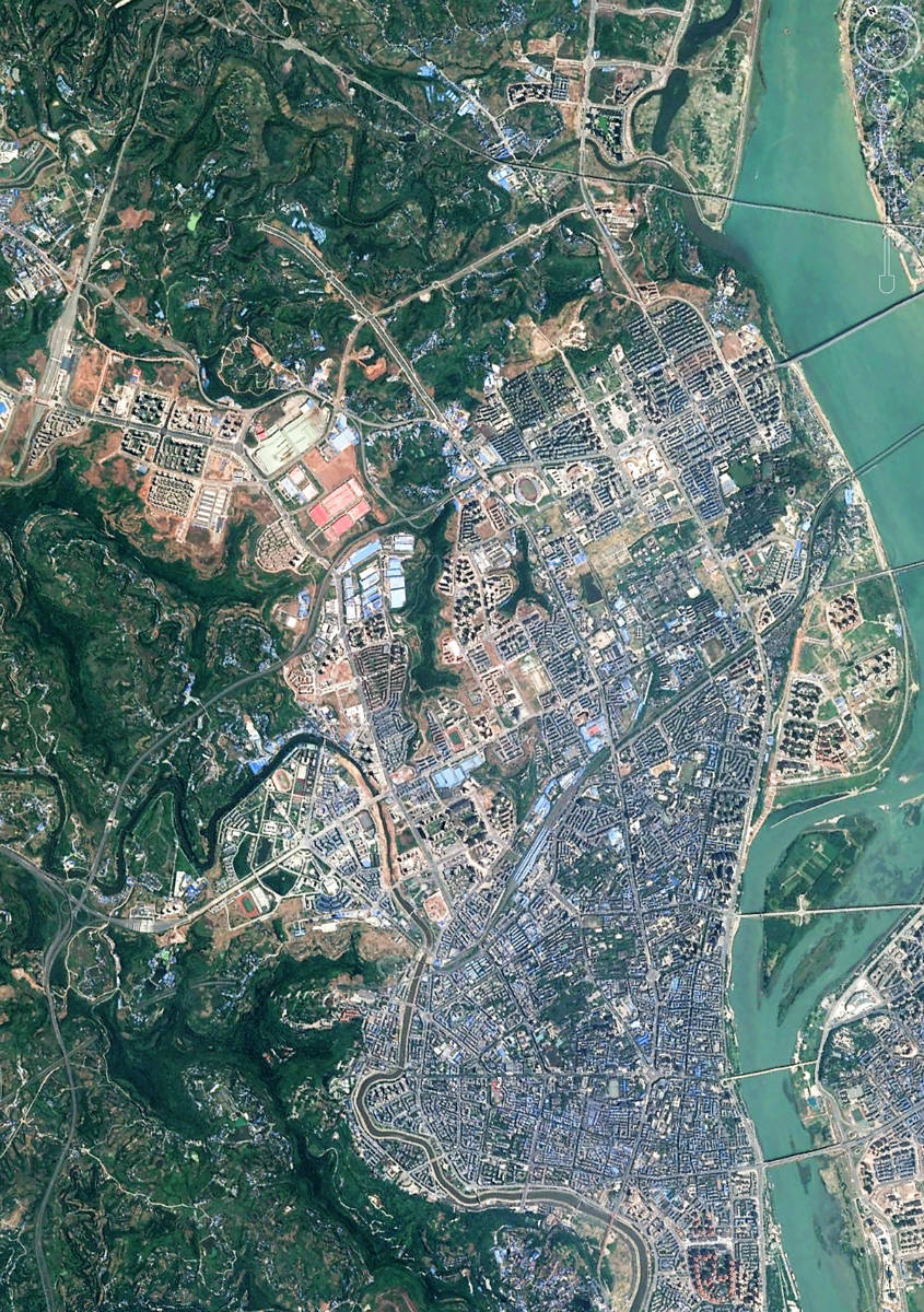 南充市卫星影像(桥都南充):2017年5月17日谷歌地 
