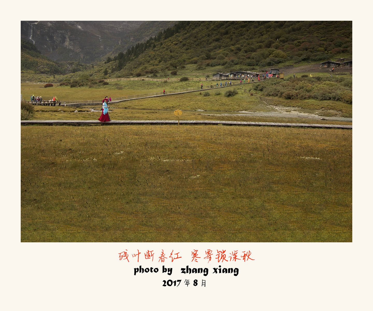 残叶断春红，寒雾锁深