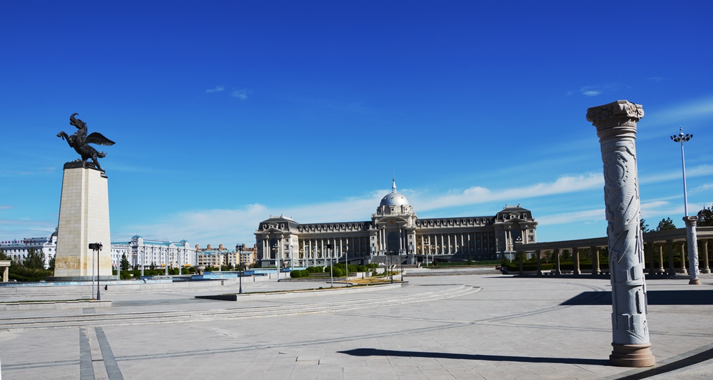 满洲里新区市民广场建筑风光