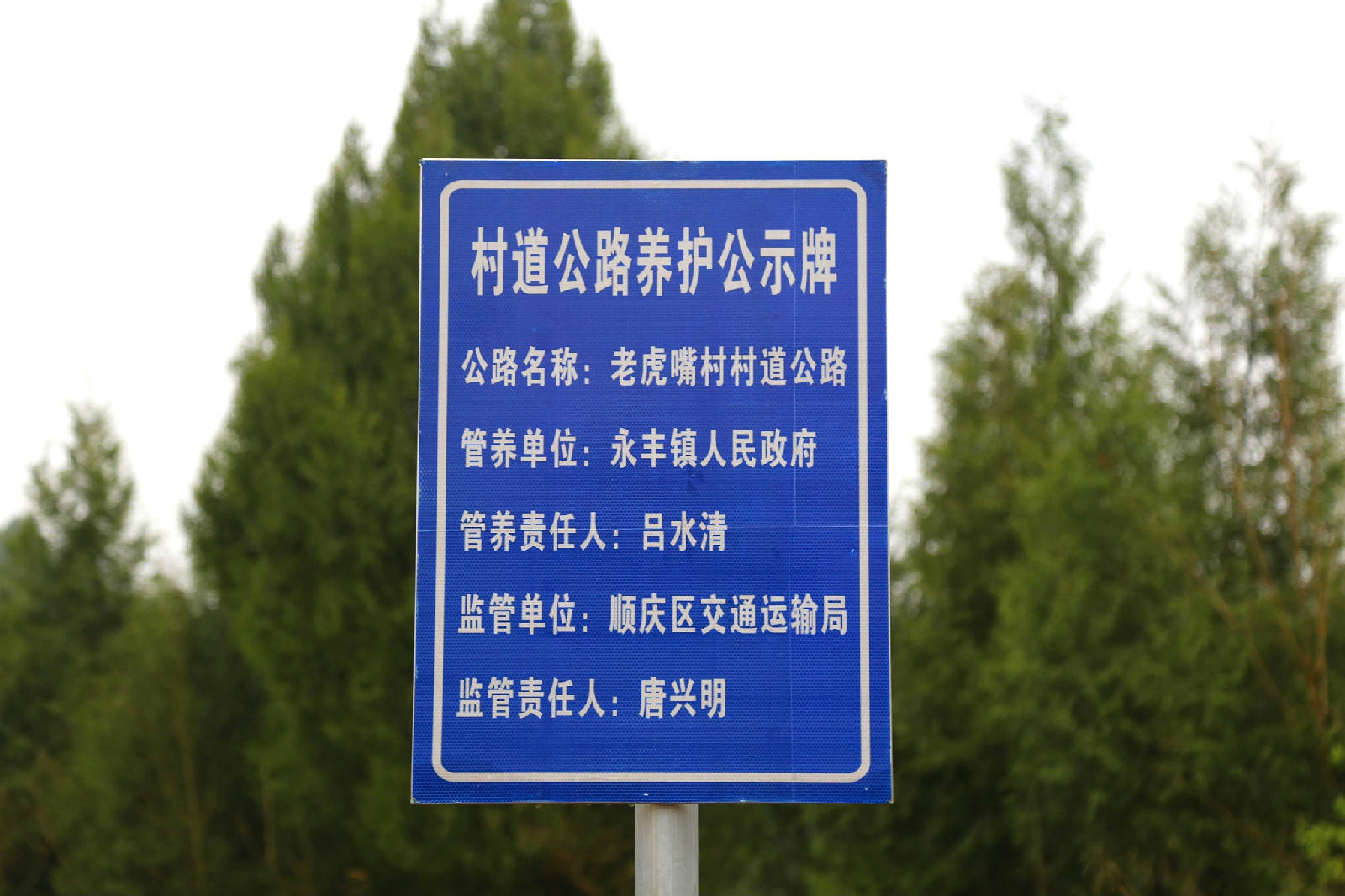 顺庆区乡村公路管理立牌公示很得民心