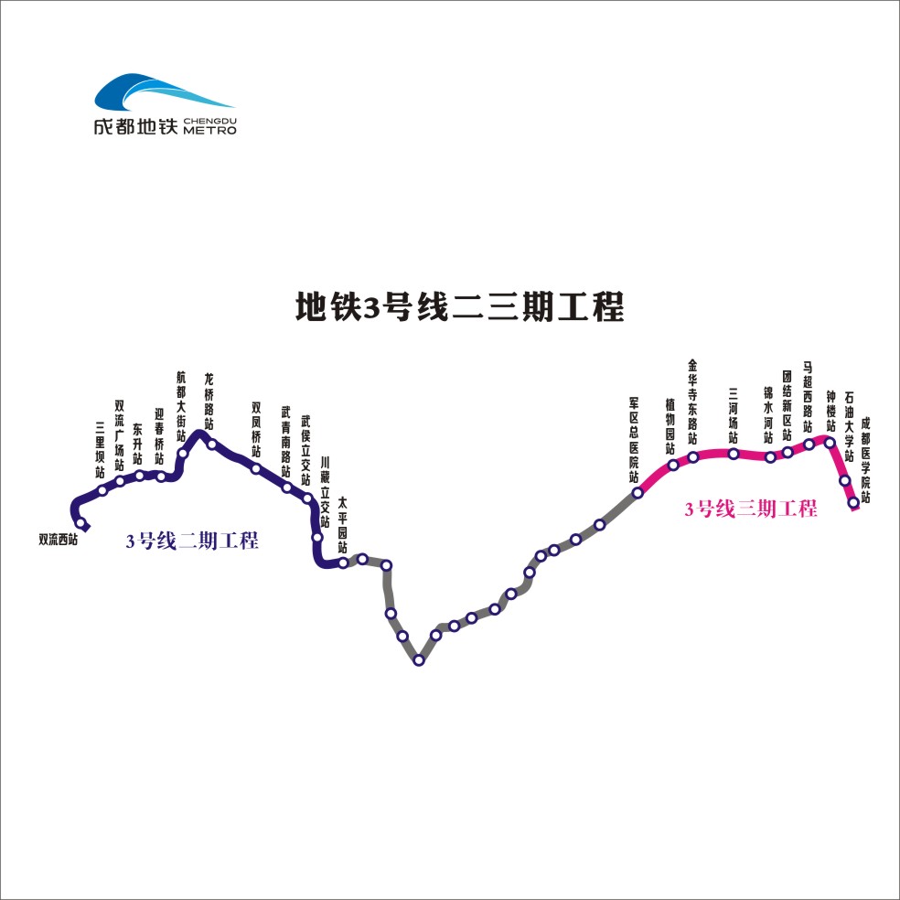 成都轨道交通3号线二期工程实现"轨通"