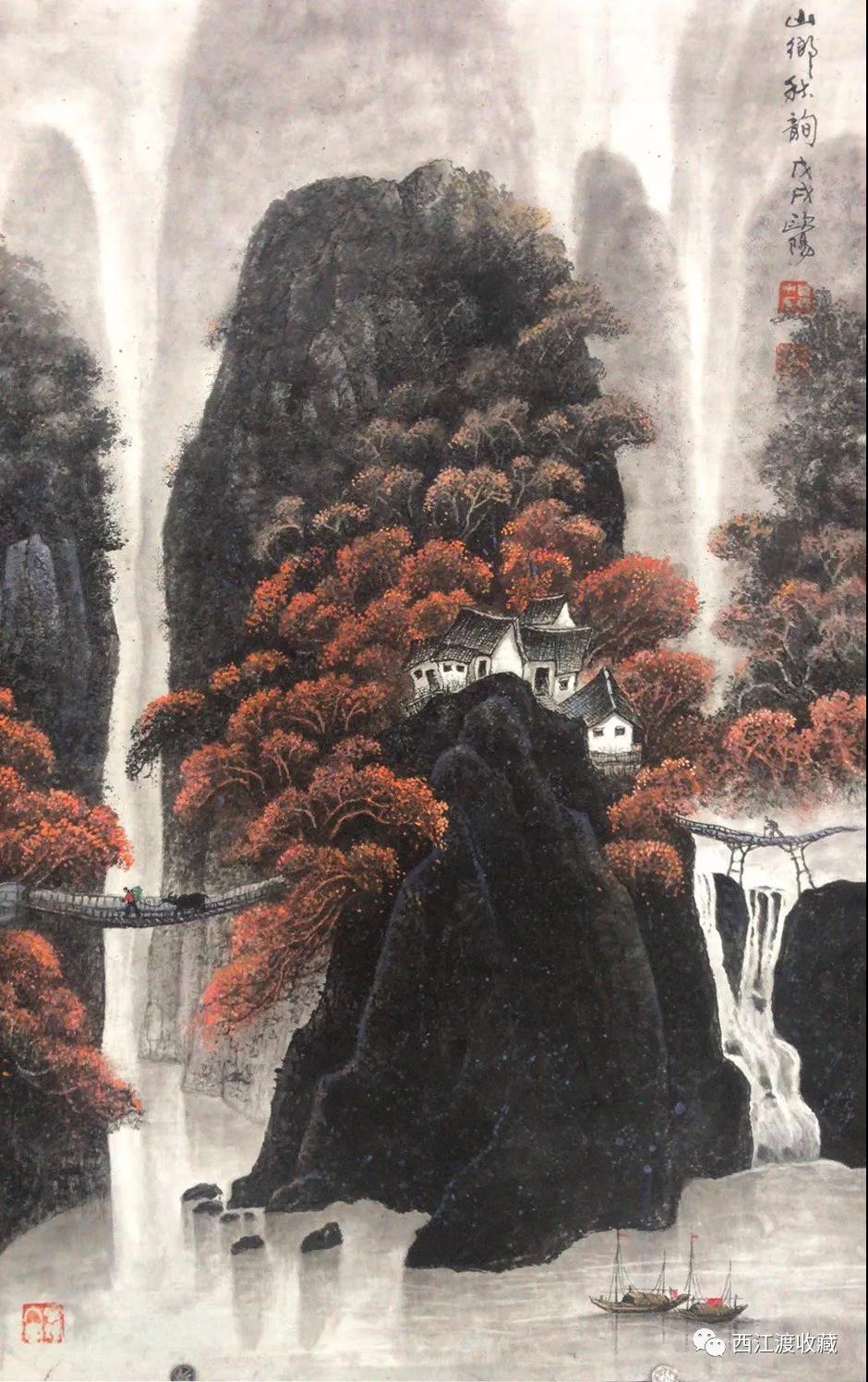 名画欣赏‖当代山水画领袖欧阳忠水墨中国的极致之美