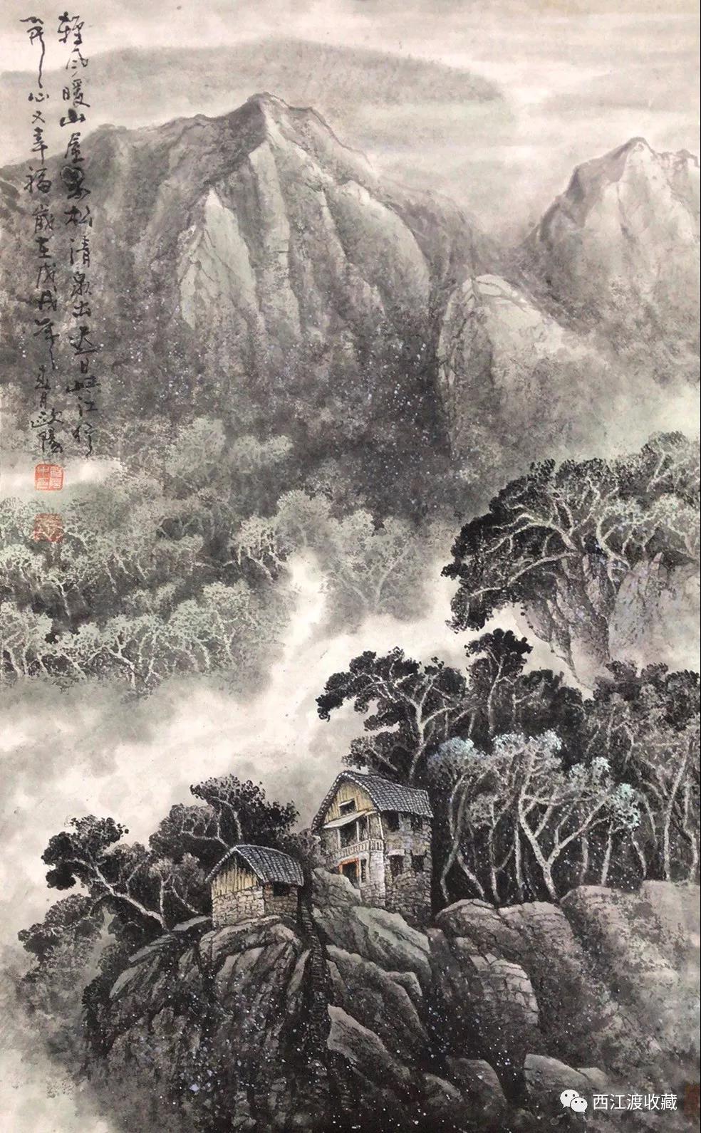 名画欣赏‖当代山水画领袖欧阳忠水墨中国的极致之美