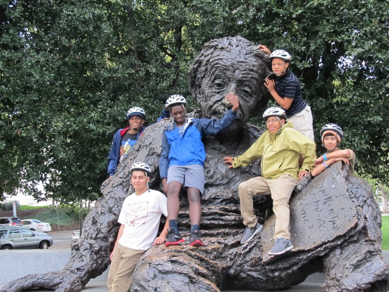Westport-ABC-boys-at-the-sculpture-of-Albert-Einstein-on-the-National-Mall.jpg