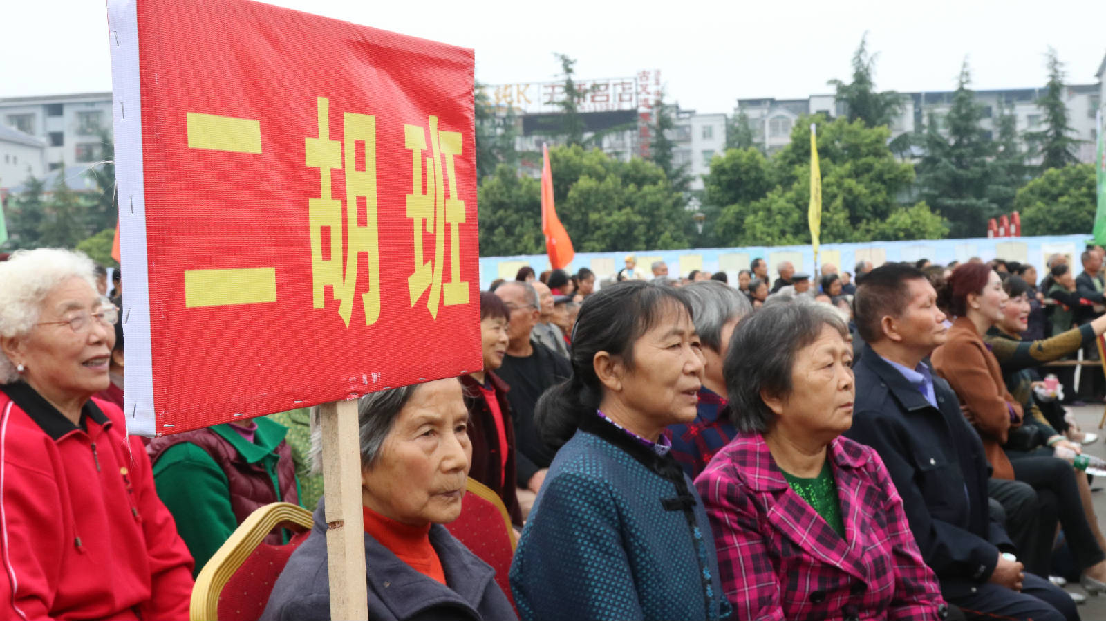 04积极参加大会的县老年大学各班级师