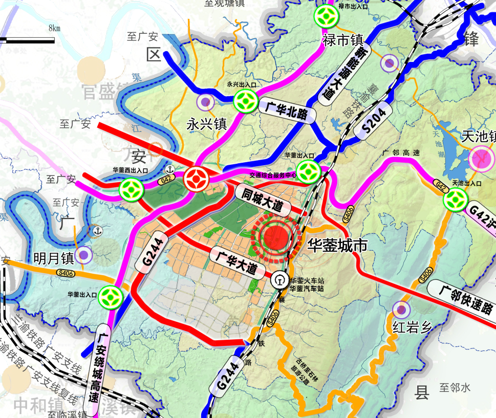 广安2019年将规划建设城南经官盛直达华蓥的双向八车道快速路