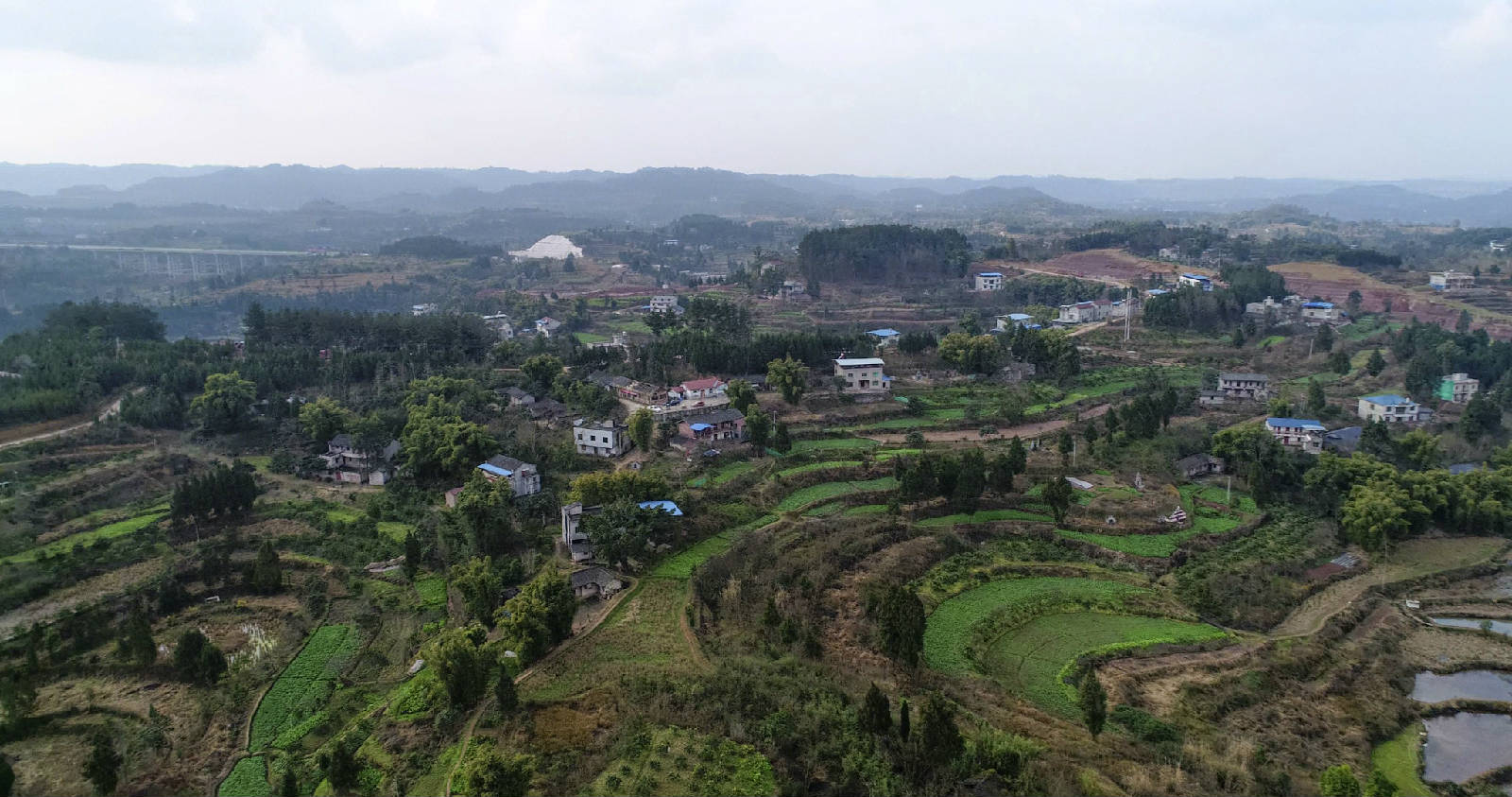 航拍蓬安系列――錦屏鎮石子嶺村上空視頻與360度漫