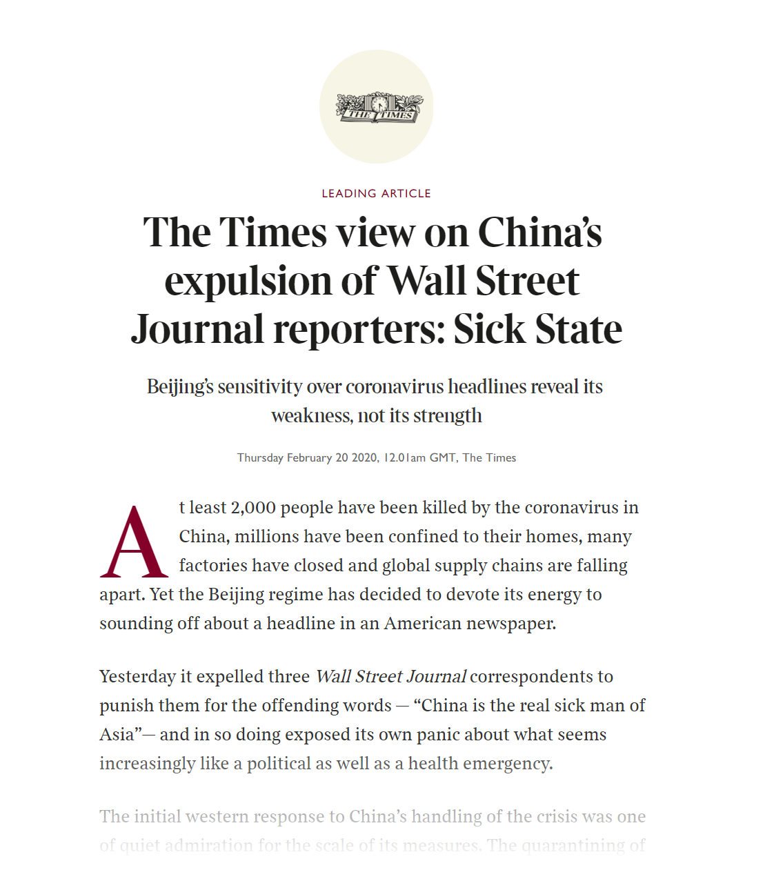 The Times view on Chinas expulsion of Wall Street_ͼ_ͼ.png