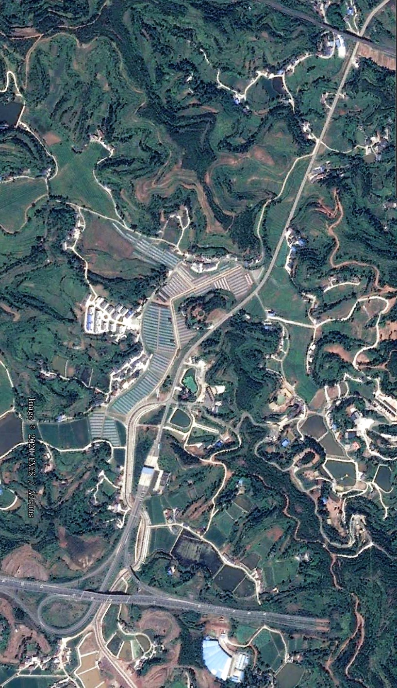 蓬安几大景区卫星全景影像