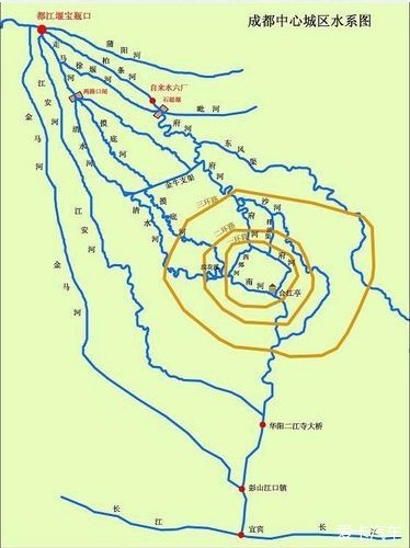 成都水系分布图高清图片