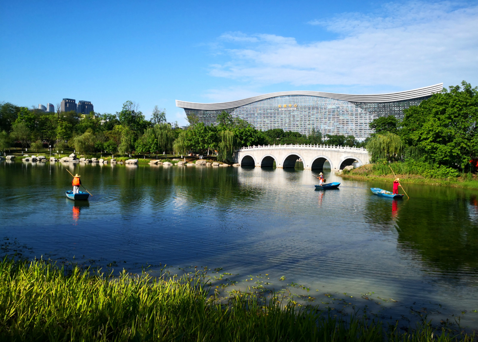 成都錦城公園4號湖景色