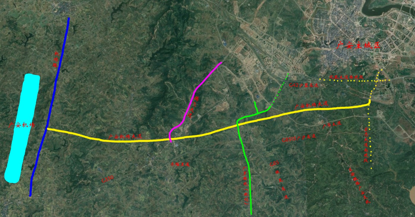 广安机场快速通道规划图片