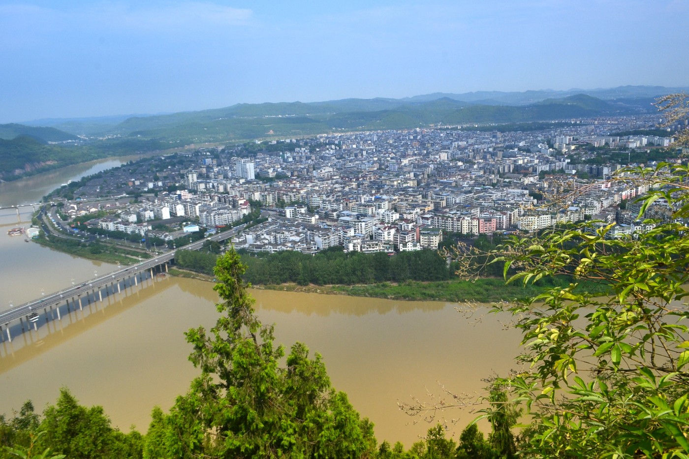 阆中古城全景 全景图图片