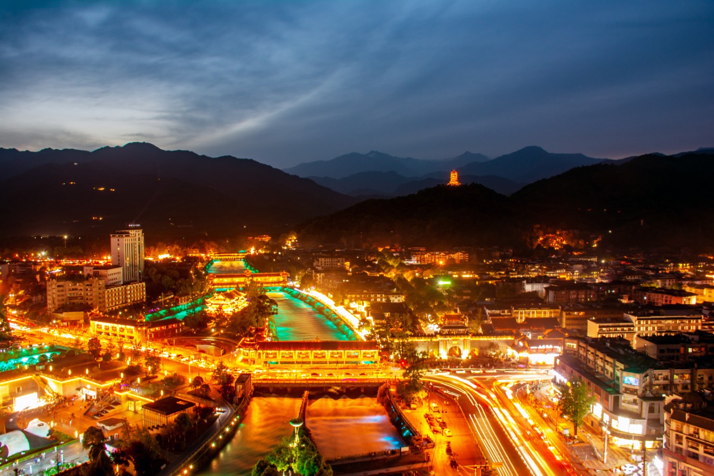 灌县古城夜景【已上首页】